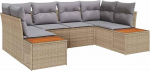 Gartensofa-Set mit Kissen 6 tk Beige Poly-Rattan Gartenm&ouml;bel Model3348156
