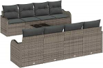 Gartensofa-Set Grau 55 x 55 x 37 cm Poly-Rattan Gartenm&ouml;bel Model3345629