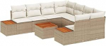Gartensofa-Set mit Kissen 9 tk Beige Poly Rattan Gartenm&ouml;bel Model3348057