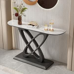 Moderner Konsolentisch mit Metallfu&szlig;, Sofatisch f&uuml;r den Eingangsbereich, Flurtisch f&uuml;r Wohnzimmer, Eingangsbereich, Flur, Eingang, 80 * 30 * 80 cm (Farbe: Schwarz 2)