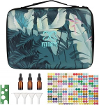 FITNATE Essential Oil Bag, Essential Oil Bag for 70 Bottles of 5/10/15 ml, Perfect for Young Livng & Doterra, Travel, Hard Shell, Waterproof, with Bottle Opener and Sticker and Small Funnel, Green
