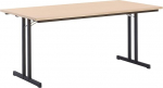 kaiserkraft Folding Table with Extra Strong Top Height 720 mm 1800 x 800 mm Black Frame Beech Decor Top