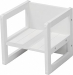 roba Children's Stool, Turning Stool in Country House Style, White, 30.0 x 30.0 x 30.0 cm