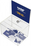 HMF 46913 Charity Box, Donation Box, Coins, Acrylic for Din A5 Flyer, 16 x 21,5 x 16 cm