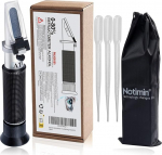 Notimin Alcohol Meter Refractometer Alcohol 0-80% Hand Refractometer for Spirits, Distilled Ethanol with Water such as Whisky, Brandy, Vodka ​ (Instructions in German)