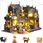 Spilay DIY miniatuurne maja, puidust nukumaja ehituskomplekt, tolmukindla kattega, muusikakast ja LED, t&auml;iskasvanutele kingitus (Holo Magic City)