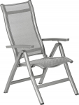 Dehner Chicago Folding Chair Approx. 110 x 63.5 x 67.5 cm Textilene / Aluminium Grey