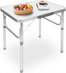 Cocoarm Camping Table Folding Table Aluminium Garden Table Work Table Balcony Table Travel Table Balcony Table Height Adjustable 45 x 60.2 x 25-56 cm Folding Camping Table