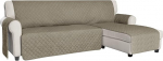 ISSUNTEX Sectional Couch Covers for Dogs, Reversible L Shape Sofa Cover Water Resistant Chaise Lounge Cover Fur Protector for Kids Pets (XL, Beige/Beige)