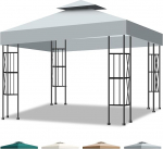 Gazebo asenduskatus 3 x 3 m topeltkatus disain UV 95% kaitse ja ventilatsiooniga, veekindel telo aeda, terrassile, telkimisele, rannale - lihtne paigaldada Velcro rihmade abil