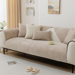 ZASEZOD Universal 1/2/3/4 Sitzer Diivan Schonbezug, Sofadecken Sitzfl&auml;che, Ecksofa Chenille Couchschoner, Big Sofa Schutzdecke rutschfest(Beige B,90 x 90 cm)