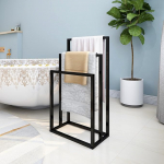 DUMEE Freestanding Towel Rack with 3 Towel Racks for Bathroom Accessories Bathroom and Towels Organizer Black
