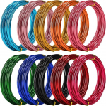 Belle Vous Alumiiniumtraat Ehted traat k&auml;sit&ouml;&ouml; traat v&auml;rviline (10 tk) - Alumiiniumtraat paksus 10 Alumiiniumtraat rull 5 m - 10 v&auml;rvi - Paindlik metalltraat painutus traat k&auml;sit&ouml;&ouml;ks, floristikale,