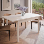 Forte Oak SQUERE S&ouml;&ouml;gilaud 120 Elegantne pikendatav s&ouml;&ouml;gilaud puidust komposiitlaud, kasmiir/beež, 120,4 cm (160,4) lai x 76,6 cm k&otilde;rge x 80 cm s&uuml;gav.