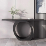 Marmor-Konsolentisch, Moderner Diivan- und Console Table, Flurtisch/B&uuml;cherregal, schmaler Eingangstisch, schmaler Sofatisch f&uuml;r das Wohnzimmer(Nero,120cm/47.2in)
