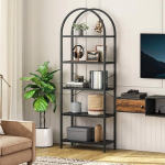 Raamaturiiul, kaarriiul, k&otilde;rge riiul, puidust ja metallist raamaturiiulid, hoiustamise korraldaja, seisev riiul, t&ouml;&ouml;stuslik riiul, magamistuppa, elutuppa, musta v&auml;rvi