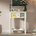 Ameerika massiivpuidust konsool sissep&auml;&auml;suks / esikusse, Vintage diivanilaud sahtliga, kitsas dekoratiivne elutoa kabinet, r&otilde;du lillestend (A, 61,5 cm/24,2 tolli)