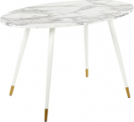 Beliani Gutiere Glamorous s&ouml;&ouml;gilaud MDF marmor / valge ovaalne 120 x 70 cm metallist jalad