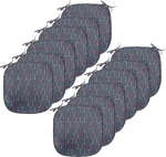 ABAKUHAUS Fiesta s&ouml;&ouml;gitooli padjad Maracas ja vuntsid, dekoratiivne veekindel padi rihmadega k&ouml;&ouml;gitoolile, 40 x 40 cm, 12 tk, roheline, kollane, vermiilne