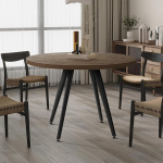 &Uuml;mmargune s&ouml;&ouml;gilaud 3-4 istekohale Tammefekt l&auml;bim&otilde;&otilde;t 100 x K 75 cm K&ouml;&ouml;gilaud modernses retro stiilis t&ouml;&ouml;stuslik disain s&ouml;&ouml;gitoas K&ouml;&ouml;ki t&ouml;&ouml;stuslik disain Vintage Brown