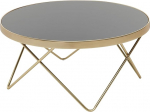 FineBuy Design kohvilaud l&auml;bim&otilde;&otilde;t 82 cm must kuldne k&uuml;ljelaud Metall/klaasist laud klaasist laua hoiulaud kaasaegne suur elutoa laud klaasist laud metallraamiga