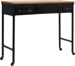ADWOA Konsoollaud MDF ja kuusepuit 100 x 33,5 x 80 cm Looduslik rotangist konsoollaud Vintage