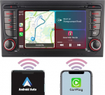 YZKONG autoraadio Audi A4 S4 RS4 2003-2012 &uuml;hilduv traadita Carplay Android autoga, 7-tolline puuteekraaniga autoraadio vastuv&otilde;tja AM/FM/Bluetooth/USB