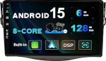 SXAUTO Android 14-6G + 128G IPS Autoradio, mis sobib Toyota RAV4 (2007-2012) - Wireless Carplay/Android Car/DSP - LED kaamera + MIC - DAB roolijuhtimine AHD WiFi Fast Boot 360 kaamera - 2 DIN