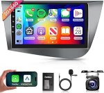 2G + 64G juhtmevaba Carplay Android 15 autoraadio Seat Leon 2 mk2 2005-2012 9-tolline autoraadio koos Android auto navigatsiooniga GPS WiFi peeglilink Bluetooth FM/RDS raadio EQ/USB roolijuhtimispuldiga