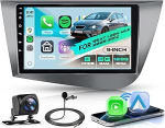 Android autoradio SEAT Le&oacute;n MK2 2005-2012 (vasakpoolne juhtimine) 8 s&uuml;damikud 6+128G Wireless Carplay 9-tolline Android auto peeglilink Bluetooth FM/RDS/EQ/DSP WiFi GPS navigatsioon roolijuhtimispuldiga
