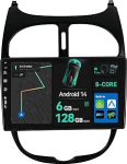 [6G + 128G Octa-Core] - Android 13 IPS Autoradio Sobib Peugeot 206 (2002-2010) - Traadita CarPlay/Android Auto - Kaamera ja mikrofon - 9-tolline 2 DIN - DAB roolijuhtimispult kiire boot 360-CAM WiFi