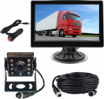 4 Pin auto tagurduskaamera parkimisabis&uuml;steem, 12V-24V 5-tolline TFT LCD HD v&auml;rviline tagurdusmonitor + 8 LED &ouml;ise n&auml;gemise veekindel tagurduskaamera