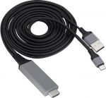 ZdyCGTime 2-in-1 USB Type C 3.1 isane ja USB 2.0 A isane HDMI isane 4K@30Hz HDTV video- ja heliv&auml;ljundi peegel, sobib Android, s&uuml;learvutite, tahvelarvutite jaoks (2m/must USB C)