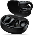 DCU TECNOLOGIC - Bluetooth 5.3 Clip Buds k&otilde;rvaklapid - Juhtmevabad - Mitmepunktiline &uuml;hendus - 7 tundi pidevat kasutusaega (&uuml;hekordne laadimine) &uuml;le 30 tunni koos laadimiskohvriga. V&auml;rv: must