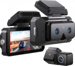 3-kanaliline WiFi Dash Cam ees ja taga, 4-tolline IPS puuteekraaniga Dash Cam autodele, 2K x 3 esikaamera GPS, ADAS & BSD, WDR &ouml;&ouml;n&auml;gemine, h&auml;&auml;ljuhtimine, A