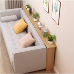 Rustic Solid Wood Console Sofa Table for Entryway Behind Couch Bed Shelf Side Table Natural Finish (150x10x65cm)