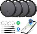Air Tracker Tags Pack of 4 Key Finders, Air Tracker Tag &uuml;hilduv Apple Where Is App (ainult iOS), Kohvri Tracker koti / pagasi / v&otilde;tme jaoks, aku eluiga &uuml;ks aasta, IP67 veekindel (4i pakett)