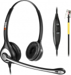 Wantek telefoni peakomplekt mikrofoniga m&uuml;ravastase, RJ9 kontoritelefoni peakomplekt, mis &uuml;hildub Yealink T19P T21P T23G T41S T42S T46S Avaya 1608 9608 9611G Grandstream GXP1620 1630 Snom (Binaural)