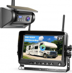 GREENAUTO p&auml;ikesepoolne tagurduskaamera juhtmevaba 7-tollise 1080P monitoriga: 9600 mAh aku 1 minutiline DIY paigaldus IP69K veekindel Ultra HD IR &ouml;ise n&auml;gemise tagurduskaamerad autole, veoautole, kaubikule, maasturile