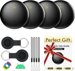 Air Tracker Tags 4 Pack Androidile - Google'i sertifitseeritud Bluetooth otsija IP66 veekaitsega. Ideaalne v&otilde;tmete, pagasi ja lemmikloomade jaoks. Kaasa arvatud kaitsekohvrid (must)