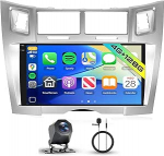 Hodozzy 4GB + 128GB Android Autoradio Toyota Yaris/Vizi 2005-2011 jaoks koos Carplay juhtmevaba Android autoga, 9-tolline InCell puuteekraaniga 2 DIN autoraadio koos GPS navigatsiooniga Bluetooth DSP WiFi raadio FM RDSiga
