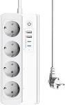 UseeLink WiFi Smart Power Strip Surge Protector pistikupesa 2 Type-C 20W 2 USB-A laadimisport 220V 16A 3500W individuaalsed l&uuml;litid ei n&otilde;uta Hubi &uuml;hilduv Alexa Google Assistant Smart Life CE