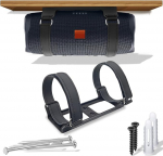 Counlisha metallist seinakinnitus, mis &uuml;hildub JBL Charge 6/Charge 5,4,3/Flip 7/Flip 6,5,4, turvaline riiulihoidik reguleeritavate nahkrihmadega k&otilde;larite seinakinnitus lae jaoks (must)