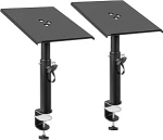 2 Pack Desktop Clamp Speaker Stands koos reguleeritava k&otilde;rgusega Clampable Speaker Stand koos reguleeritava kaldenurgaga 0-12 &deg; stuudio monitoride stendi jaoks.