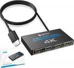 eSynic 4K HDMI Splitter 1x4 - 4K@30Hz, HDMI Switch 4K 3D HD 1080P toetus, Plug and Play, &uuml;hildub HDTV, monitoride, projektorite, PS4, Xbox, Blu Ray Playeriga