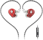 Hidizs MS1-Galaxy High Performance HiFi In-Ear Monitor IEM juhtmega k&otilde;rvaklapid d&uuml;naamiliste Dual Magnetic Circuit Drivers Over-Ear k&otilde;rvaklappidega, punane (koos MIC-iga)