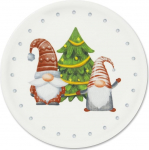 Excelsa Gnomo S&otilde;brad 6 taldriku komplektis Panettone taldrikud portselanist L&auml;bim&otilde;&otilde;t 31 cm j&otilde;ulukaunistus