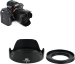 JJC Lens Hood for Sony FE 28-60 mm F4-5.6 Lens for Sony 16-50 mm F3.5-5.6 II Lens, Reversible Lens Hood with 40.5 mm Adapter Ring Suitable for 40.5 mm Lens Cap and Filter