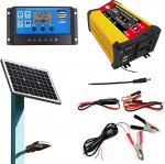 4 kWh-Solarmodul-Kit,18W 12V Solarpanel 30A Solarladeregler - Solarstromanlage mit Solar-Wechselrichter mit Multimedia-Player, geeignet f&uuml;r Campingausfl&uuml;ge im Freien
