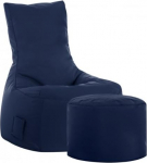 SITTING POINT only by MAGMA Brava Swing Bean Bag Set + Stool Denim Blue